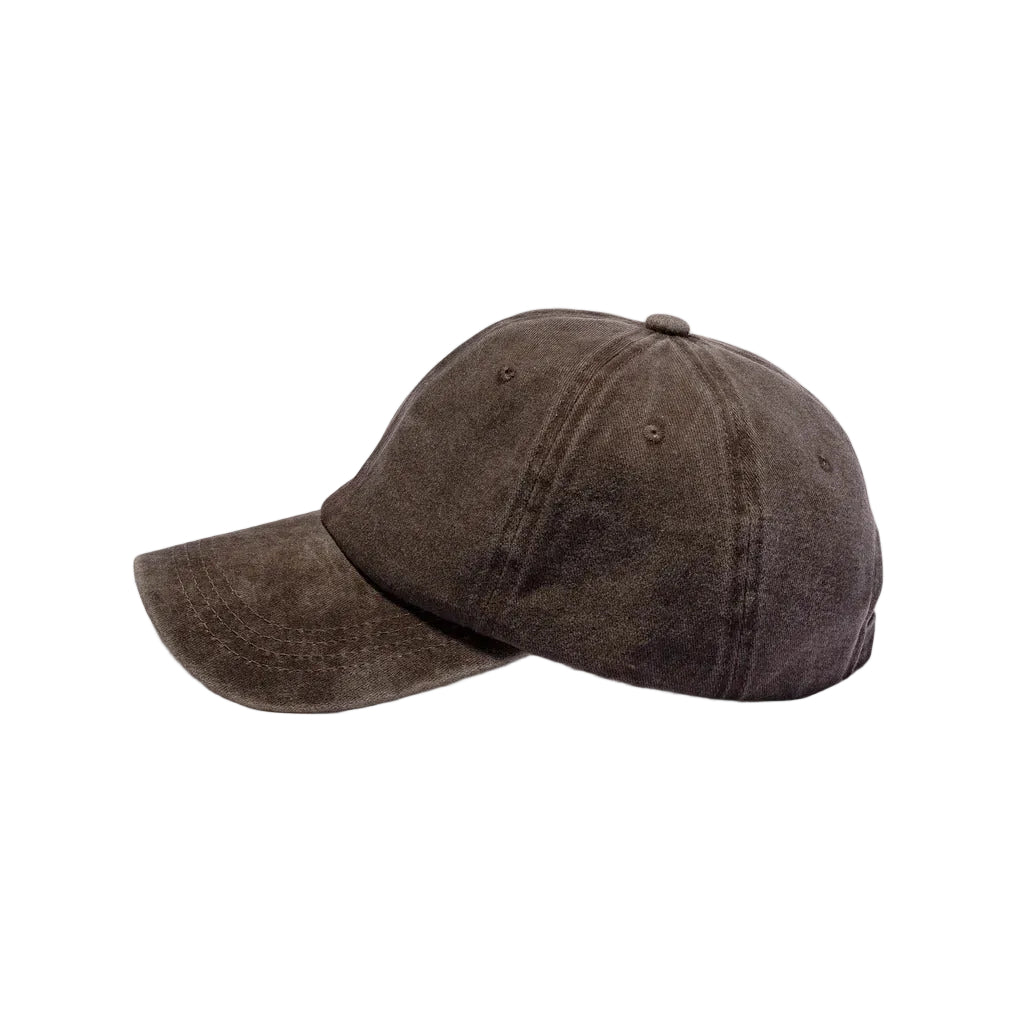 Brown Unisex Washed Cotton Adjustable Baseball Cap