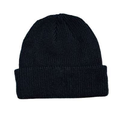 Unisex Ribbed Knit Beanie Black For Winter