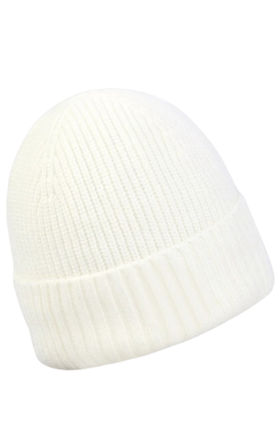 Unisex Ribbed Knit Beanie White For Winter