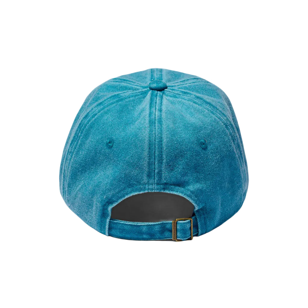 Acid Blue Washed Cotton Adjustable Unisex Baseball Cap