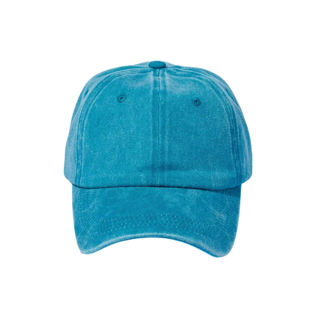 Acid Blue Washed Cotton Adjustable Unisex Baseball Cap