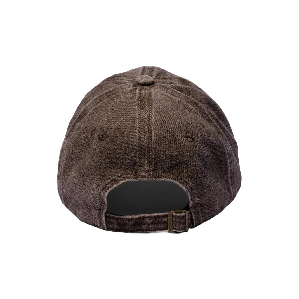 Brown Unisex Washed Cotton Adjustable Baseball Cap